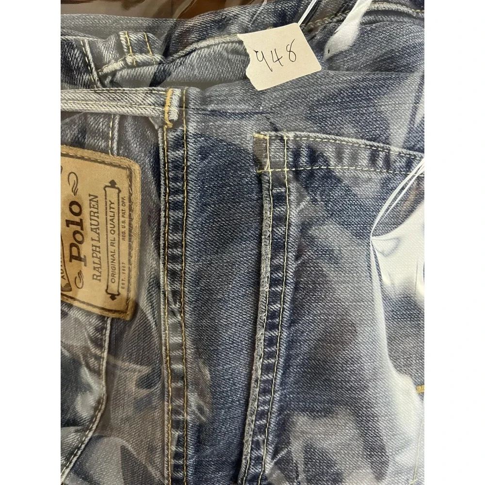 Polo Ralph‎ Lauren Authentic Dungarees Jeans Mens 34x32 Blue Straight Leg Denim